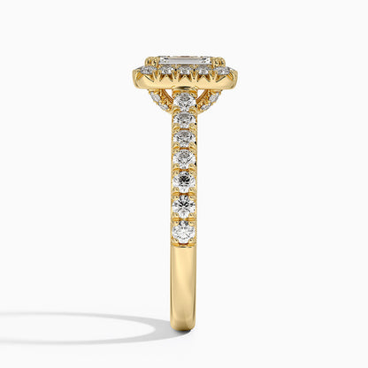 1,75 Karat Emerald Halo Tasarım Tektaş Laboratuvar Pırlanta Yüzük 18K -Aurora - Bold Diamonds