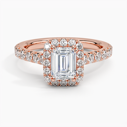 1,75 Karat Emerald Halo Tasarım Tektaş Laboratuvar Pırlanta Yüzük 18K -Aurora - Bold Diamonds