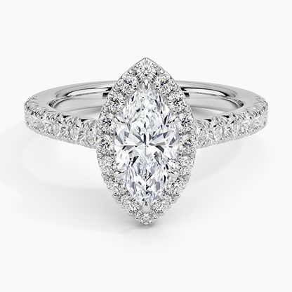 1,75 Karat Marquise Halo Tasarım Tektaş Laboratuvar Pırlanta Yüzük 18K -Aurora - Bold Diamonds