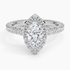 1,75 Karat Marquise Halo Tasarım Tektaş Laboratuvar Pırlanta Yüzük 18K -Aurora - Bold Diamonds