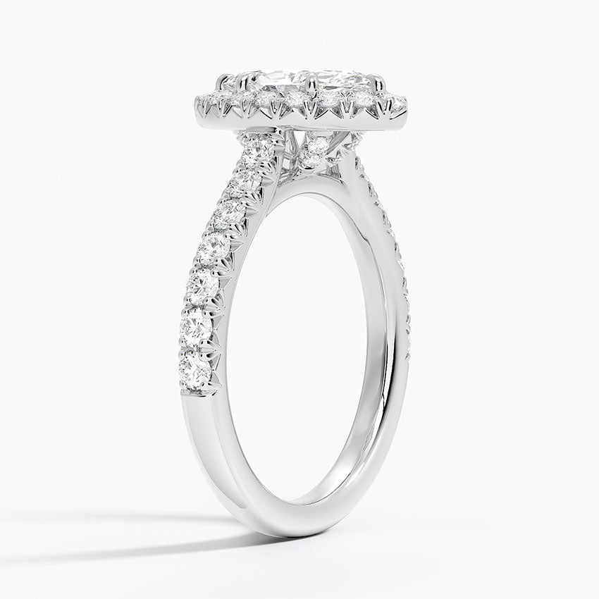 1,75 Karat Marquise Halo Tasarım Tektaş Laboratuvar Pırlanta Yüzük 18K -Aurora - Bold Diamonds