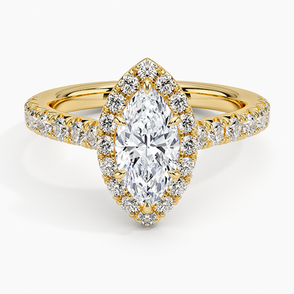 1,75 Karat Marquise Halo Tasarım Tektaş Laboratuvar Pırlanta Yüzük 18K -Aurora - Bold Diamonds