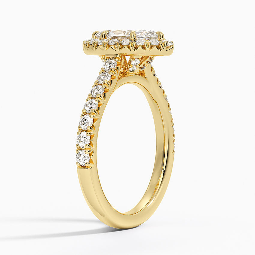 1,75 Karat Marquise Halo Tasarım Tektaş Laboratuvar Pırlanta Yüzük 18K -Aurora - Bold Diamonds