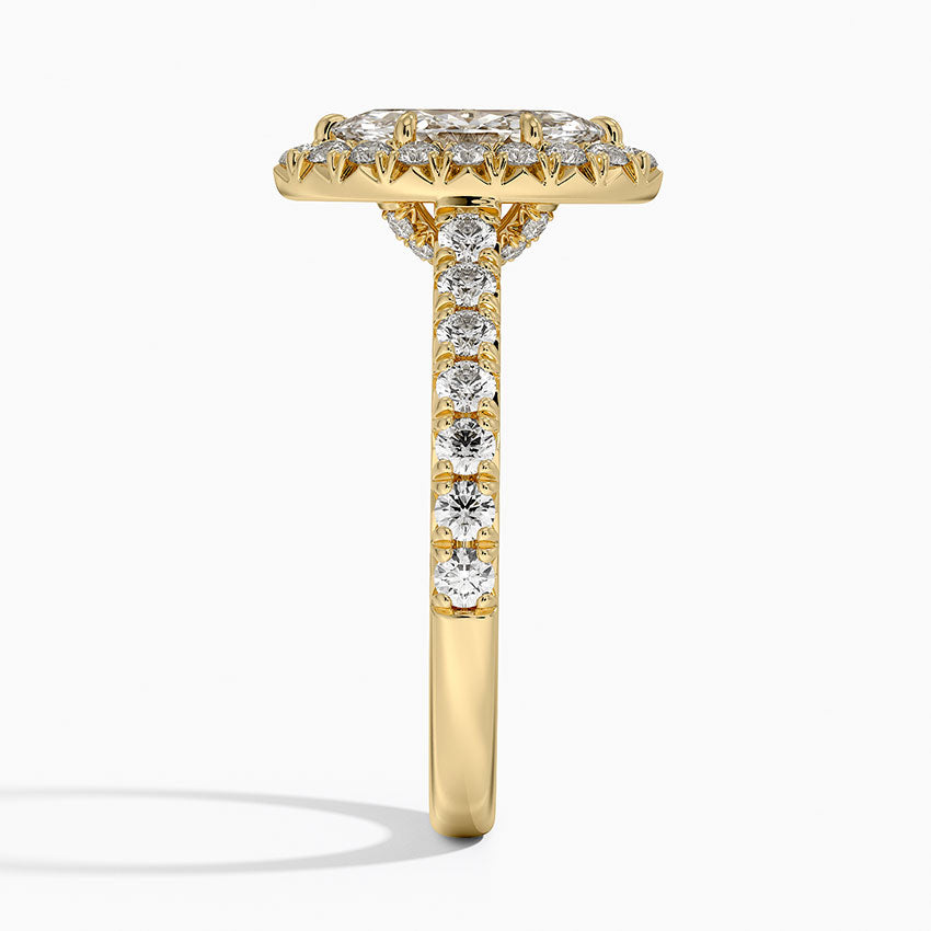 1,75 Karat Marquise Halo Tasarım Tektaş Laboratuvar Pırlanta Yüzük 18K -Aurora - Bold Diamonds