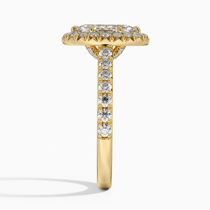 1,75 Karat Marquise Halo Tasarım Tektaş Laboratuvar Pırlanta Yüzük 18K -Aurora - Bold Diamonds