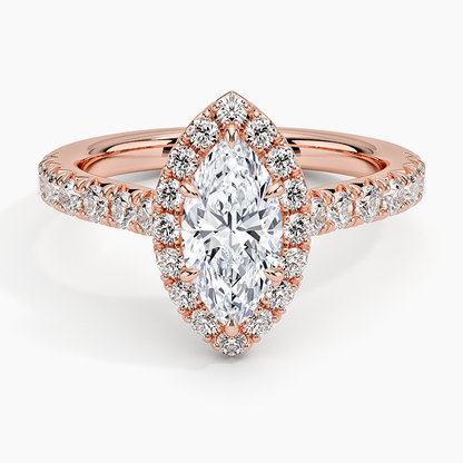 1,75 Karat Marquise Halo Tasarım Tektaş Laboratuvar Pırlanta Yüzük 18K -Aurora - Bold Diamonds