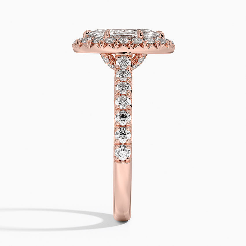 1,75 Karat Marquise Halo Tasarım Tektaş Laboratuvar Pırlanta Yüzük 18K -Aurora - Bold Diamonds