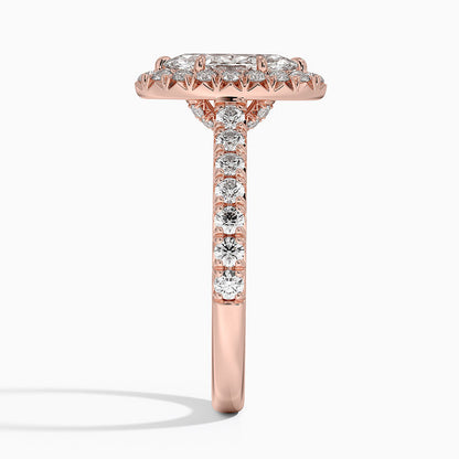 1,75 Karat Marquise Halo Tasarım Tektaş Laboratuvar Pırlanta Yüzük 18K -Aurora - Bold Diamonds