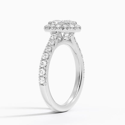 1,75 Karat Oval Halo Tasarım Tektaş Laboratuvar Pırlanta Yüzük 18K -Aurora - Bold Diamonds