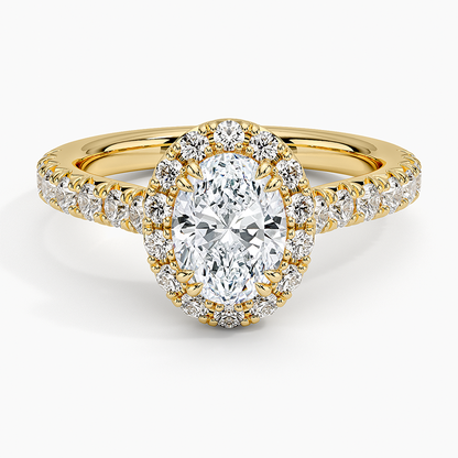 1,75 Karat Oval Halo Tasarım Tektaş Laboratuvar Pırlanta Yüzük 18K -Aurora - Bold Diamonds