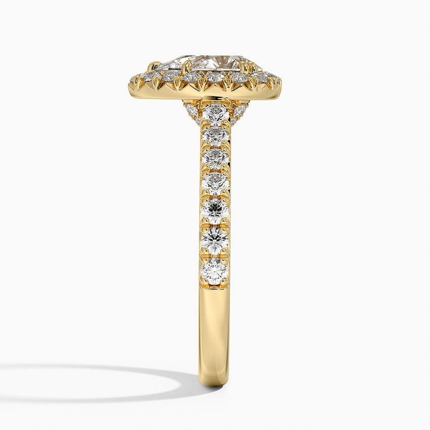 1,75 Karat Pear Halo Tasarım Tektaş Laboratuvar Pırlanta Yüzük 18K -Aurora - Bold Diamonds