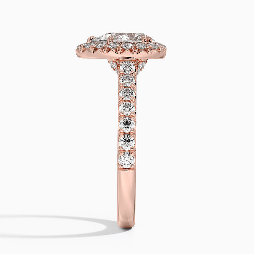 1,75 Karat Pear Halo Tasarım Tektaş Laboratuvar Pırlanta Yüzük 18K -Aurora - Bold Diamonds