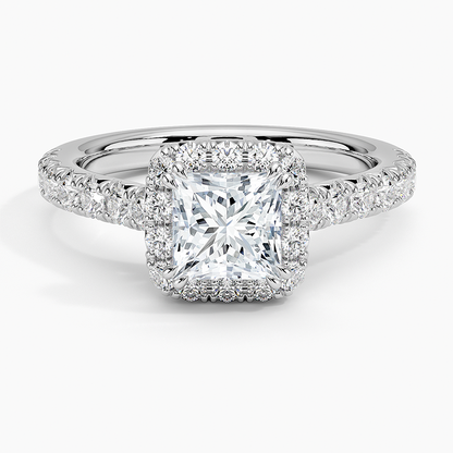 1,75 Karat Prenses Halo Tasarım Tektaş Laboratuvar Pırlanta Yüzük 18K - Aurora - Bold Diamonds