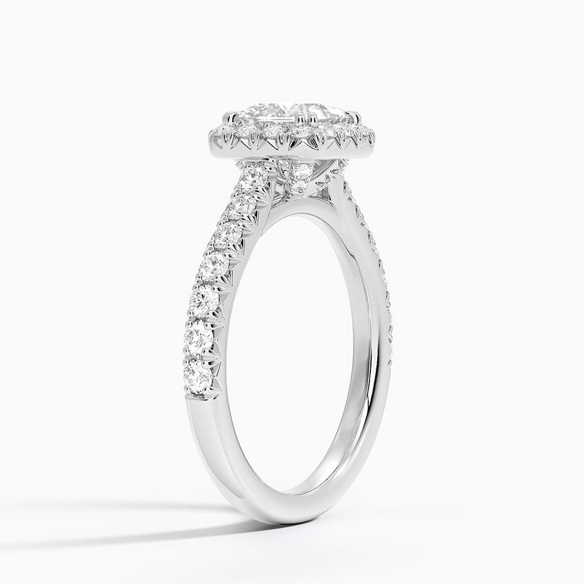 1,75 Karat Prenses Halo Tasarım Tektaş Laboratuvar Pırlanta Yüzük 18K - Aurora - Bold Diamonds