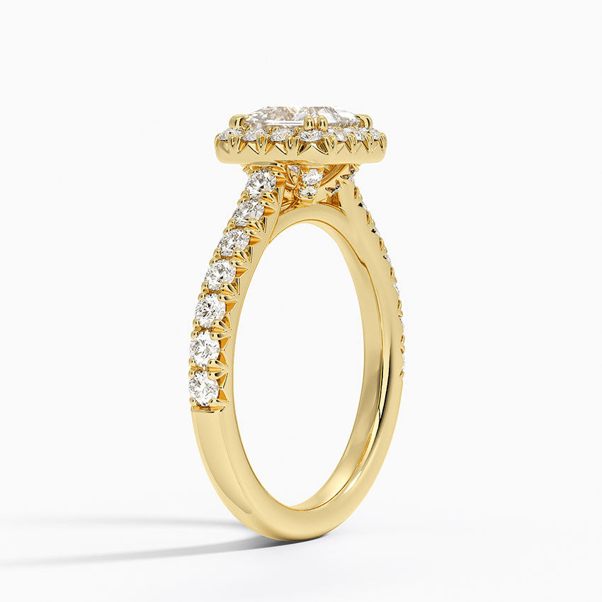 1,75 Karat Prenses Halo Tasarım Tektaş Laboratuvar Pırlanta Yüzük 18K - Aurora - Bold Diamonds