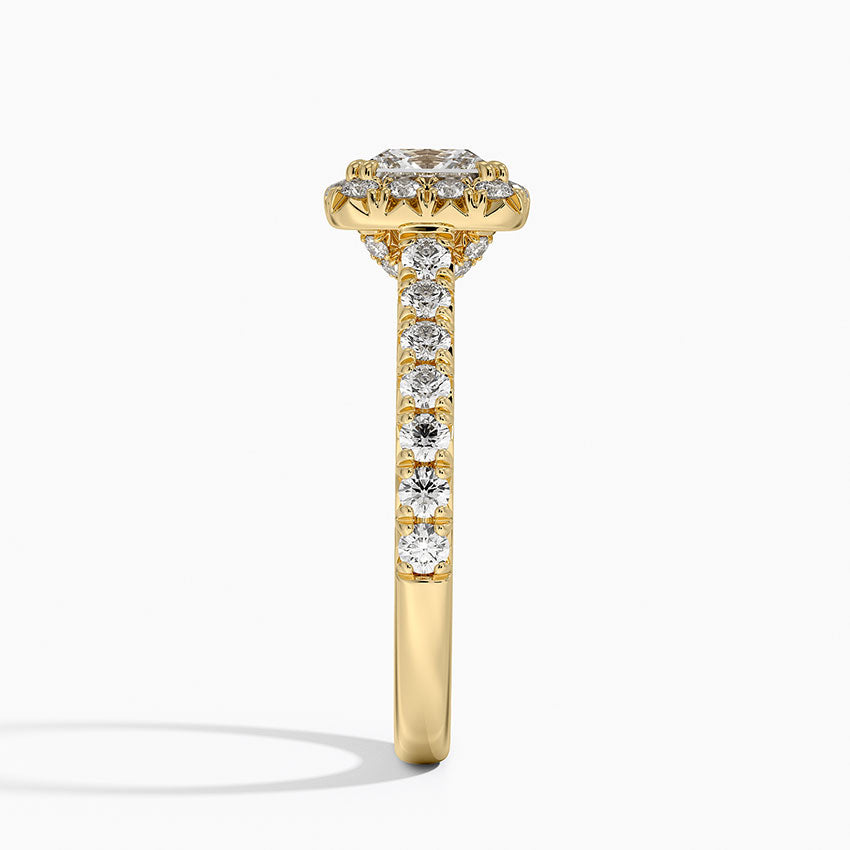 1,75 Karat Prenses Halo Tasarım Tektaş Laboratuvar Pırlanta Yüzük 18K - Aurora - Bold Diamonds
