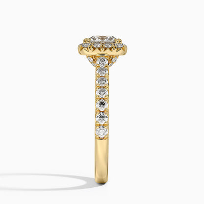 1,75 Karat Prenses Halo Tasarım Tektaş Laboratuvar Pırlanta Yüzük 18K - Aurora - Bold Diamonds