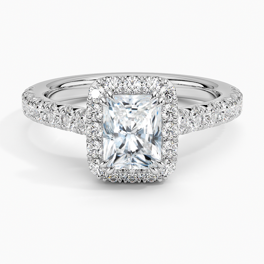 1,75 Karat Radiant Halo Tasarım Tektaş Laboratuvar Pırlanta Yüzük 18K -Aurora - Bold Diamonds
