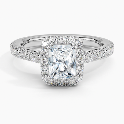 1,75 Karat Radiant Halo Tasarım Tektaş Laboratuvar Pırlanta Yüzük 18K -Aurora - Bold Diamonds