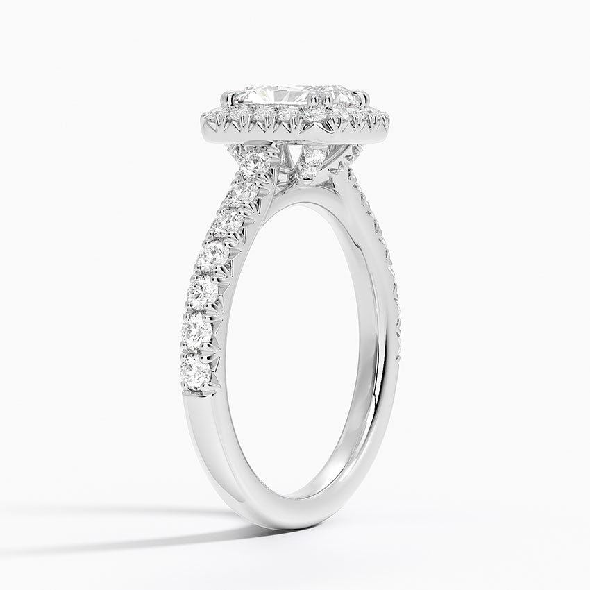 1,75 Karat Radiant Halo Tasarım Tektaş Laboratuvar Pırlanta Yüzük 18K -Aurora - Bold Diamonds