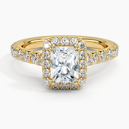 1,75 Karat Radiant Halo Tasarım Tektaş Laboratuvar Pırlanta Yüzük 18K -Aurora - Bold Diamonds