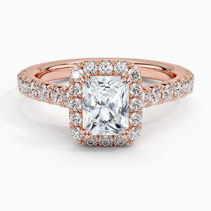 1,75 Karat Radiant Halo Tasarım Tektaş Laboratuvar Pırlanta Yüzük 18K -Aurora - Bold Diamonds