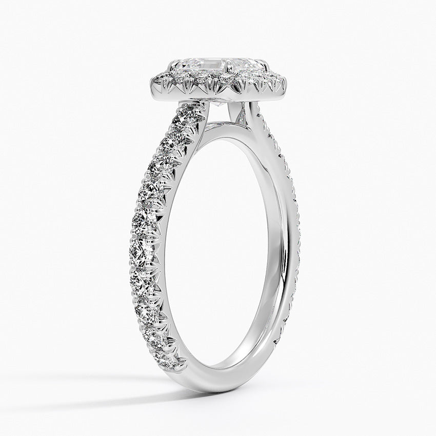 1.80 Karat  Asscher Halo Tasarım Tektaş Laboratuvar Pırlanta Yüzük 18k  -Ornara - Bold Diamonds