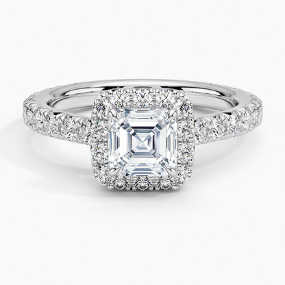 1.80 Karat  Asscher Halo Tasarım Tektaş Laboratuvar Pırlanta Yüzük 18k  -Ornara - Bold Diamonds