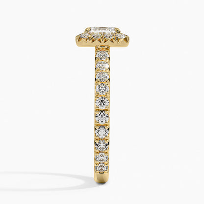 1.80 Karat  Asscher Halo Tasarım Tektaş Laboratuvar Pırlanta Yüzük 18k  -Ornara - Bold Diamonds