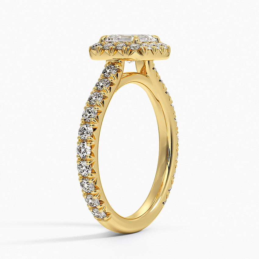 1.80 Karat  Asscher Halo Tasarım Tektaş Laboratuvar Pırlanta Yüzük 18k  -Ornara - Bold Diamonds