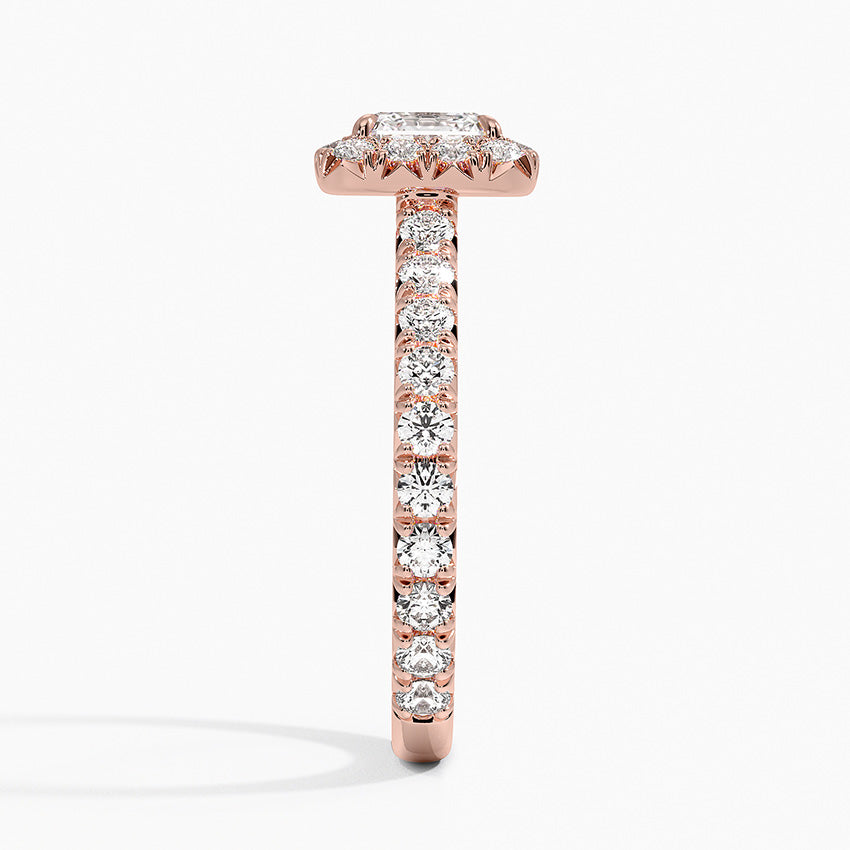 1.80 Karat  Asscher Halo Tasarım Tektaş Laboratuvar Pırlanta Yüzük 18k  -Ornara - Bold Diamonds