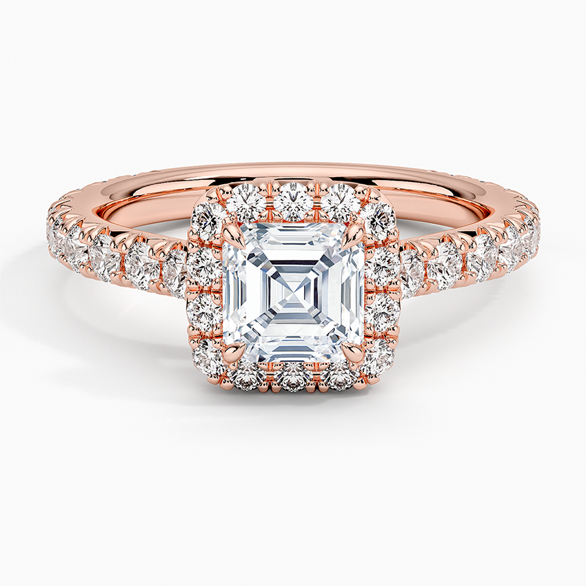 1.80 Karat  Asscher Halo Tasarım Tektaş Laboratuvar Pırlanta Yüzük 18k  -Ornara - Bold Diamonds