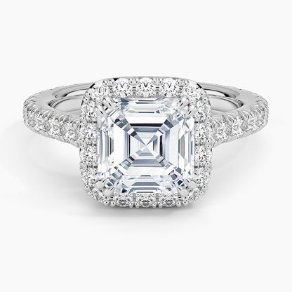 1,80 Karat Asscher Halo Tasarım Tektaş Laboratuvar Pırlanta Yüzük 18K - Stellara - Bold Diamonds