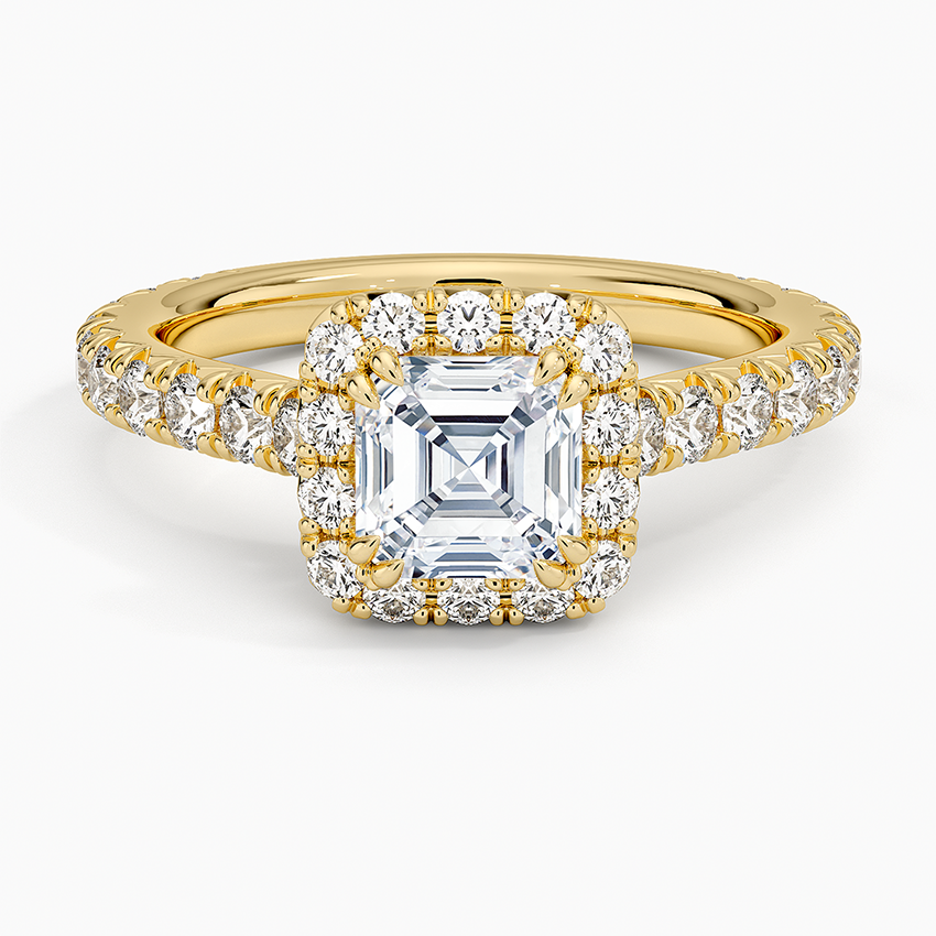 1,80 Karat Asscher Halo Tasarım Tektaş Laboratuvar Pırlanta Yüzük 18K - Stellara - Bold Diamonds
