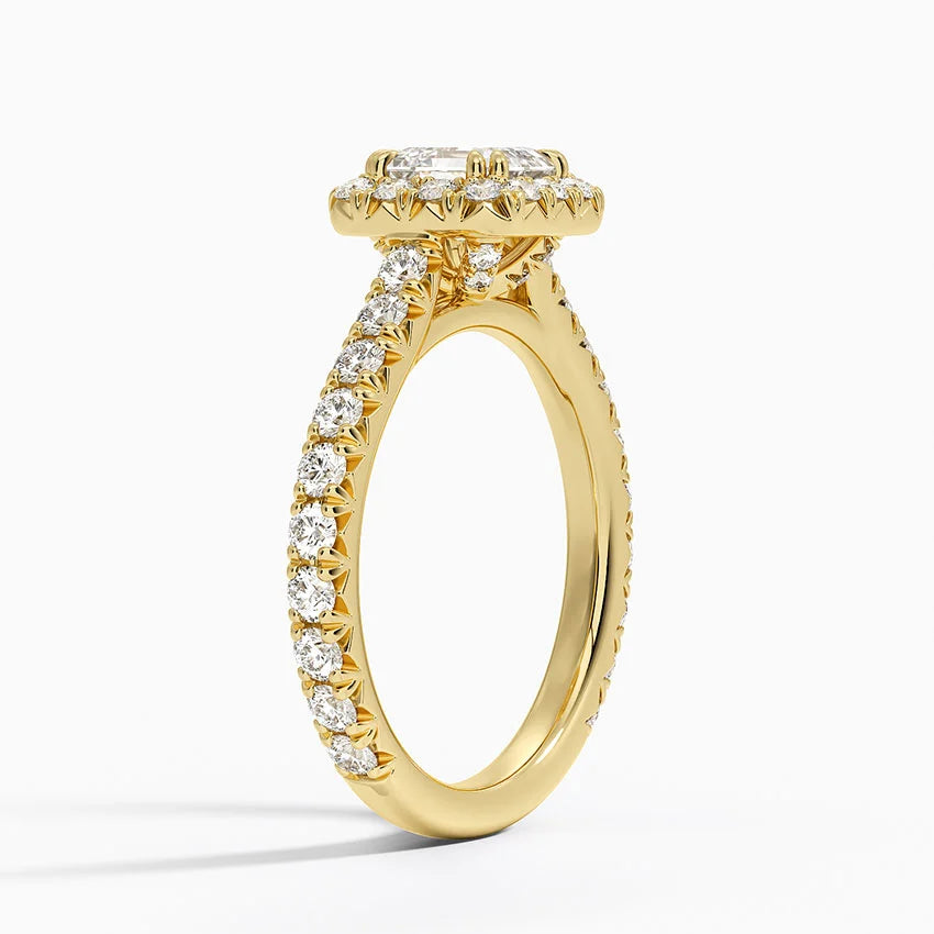 1,80 Karat Asscher Halo Tasarım Tektaş Laboratuvar Pırlanta Yüzük 18K - Stellara - Bold Diamonds
