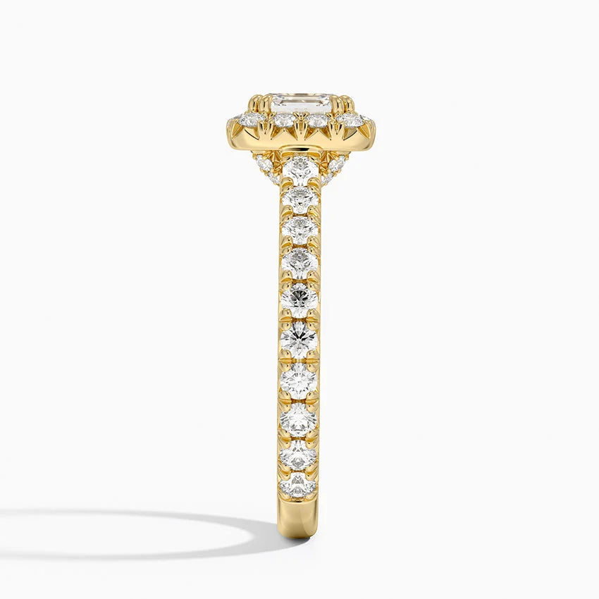 1,80 Karat Asscher Halo Tasarım Tektaş Laboratuvar Pırlanta Yüzük 18K - Stellara - Bold Diamonds