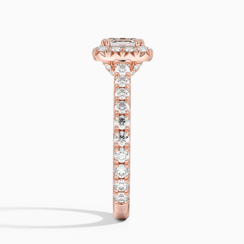 1,80 Karat Asscher Halo Tasarım Tektaş Laboratuvar Pırlanta Yüzük 18K - Stellara - Bold Diamonds
