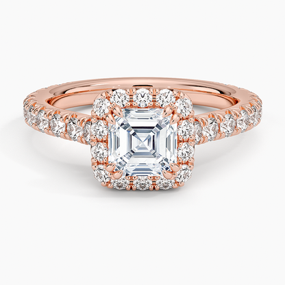 1,80 Karat Asscher Halo Tasarım Tektaş Laboratuvar Pırlanta Yüzük 18K - Stellara - Bold Diamonds