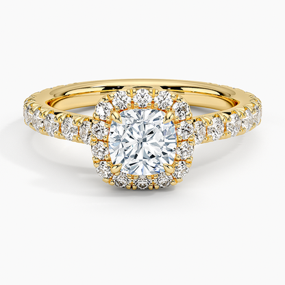 1.80 Karat  Cushion Halo Tasarım Tektaş Laboratuvar Pırlanta Yüzük 18k  -Ornara - Bold Diamonds