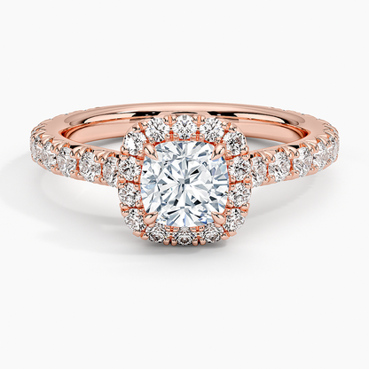 1.80 Karat  Cushion Halo Tasarım Tektaş Laboratuvar Pırlanta Yüzük 18k  -Ornara - Bold Diamonds