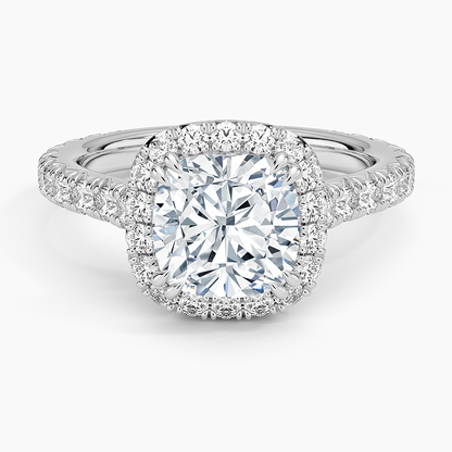 1,80 Karat Cushion Halo Tasarım Tektaş Laboratuvar Pırlanta Yüzük 18K - Stellara - Bold Diamonds