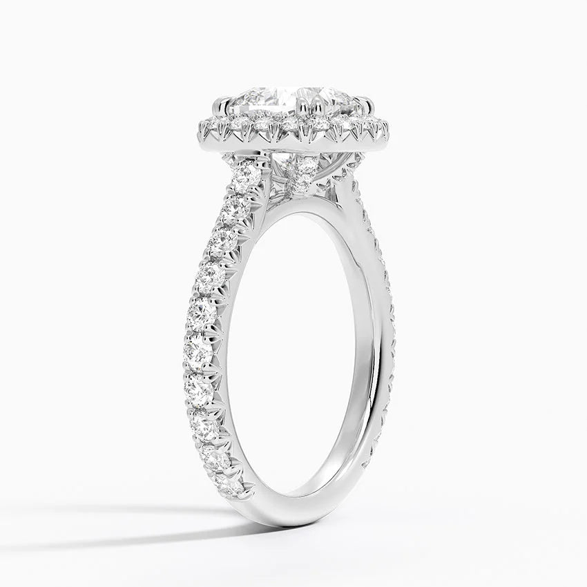 1,80 Karat Cushion Halo Tasarım Tektaş Laboratuvar Pırlanta Yüzük 18K - Stellara - Bold Diamonds