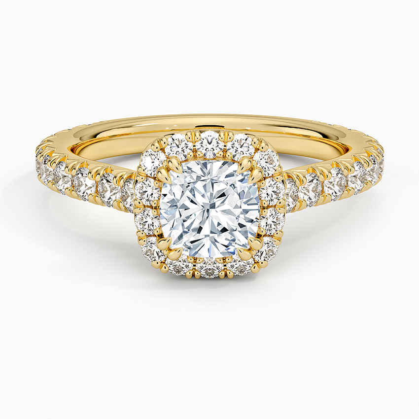 1,80 Karat Cushion Halo Tasarım Tektaş Laboratuvar Pırlanta Yüzük 18K - Stellara - Bold Diamonds
