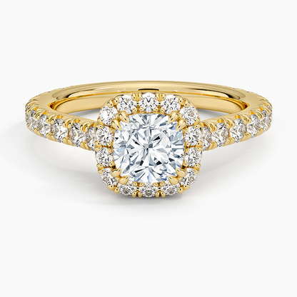 1,80 Karat Cushion Halo Tasarım Tektaş Laboratuvar Pırlanta Yüzük 18K - Stellara - Bold Diamonds