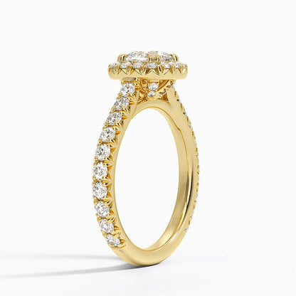 1,80 Karat Cushion Halo Tasarım Tektaş Laboratuvar Pırlanta Yüzük 18K - Stellara - Bold Diamonds