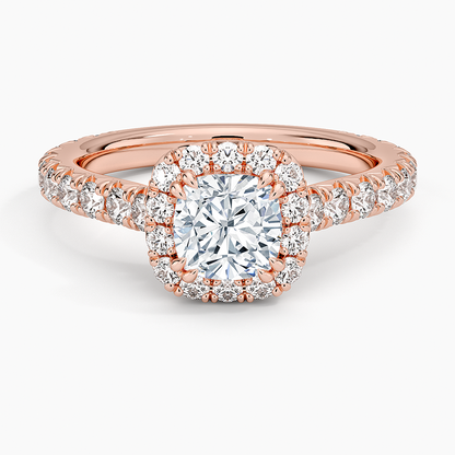 1,80 Karat Cushion Halo Tasarım Tektaş Laboratuvar Pırlanta Yüzük 18K - Stellara - Bold Diamonds