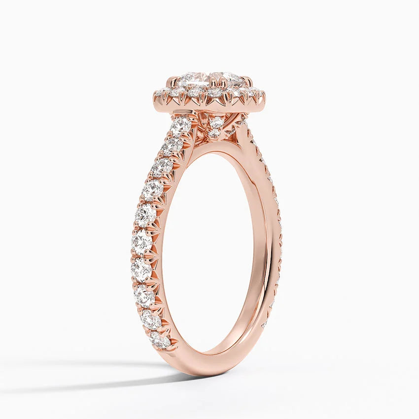 1,80 Karat Cushion Halo Tasarım Tektaş Laboratuvar Pırlanta Yüzük 18K - Stellara - Bold Diamonds
