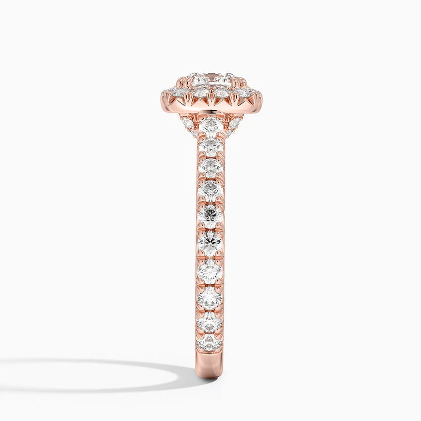 1,80 Karat Cushion Halo Tasarım Tektaş Laboratuvar Pırlanta Yüzük 18K - Stellara - Bold Diamonds