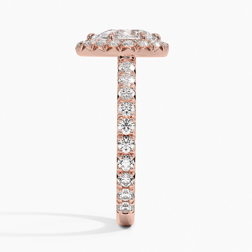 1.80 Karat  Damla Halo Tasarım Tektaş Laboratuvar Pırlanta Yüzük  18k -Ornara - Bold Diamonds