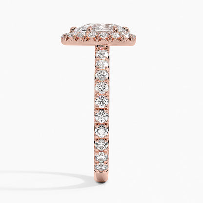 1.80 Karat  Damla Halo Tasarım Tektaş Laboratuvar Pırlanta Yüzük  18k -Ornara - Bold Diamonds